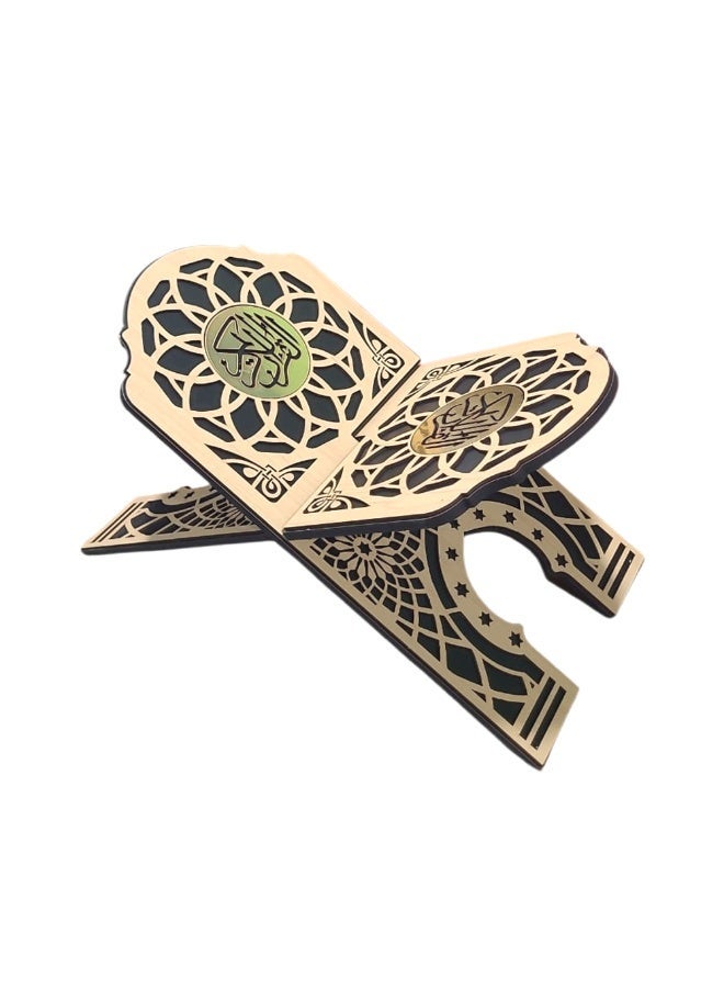 حامل مصحف 40سم*20سم حامل القرآن الكريم من الخشب المزخرف الملون - Image 1